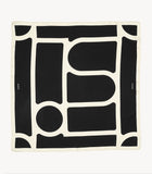 スカーフ – ブラック&アイボリーの大胆なラインワーク