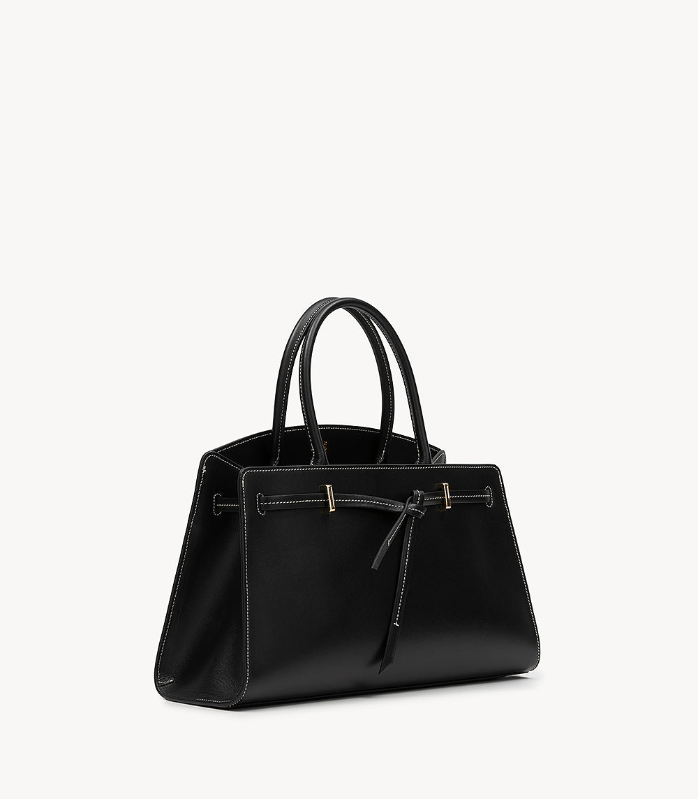 Bianca Leather Black – Structured Leather Tote Bag | NOESI Milano