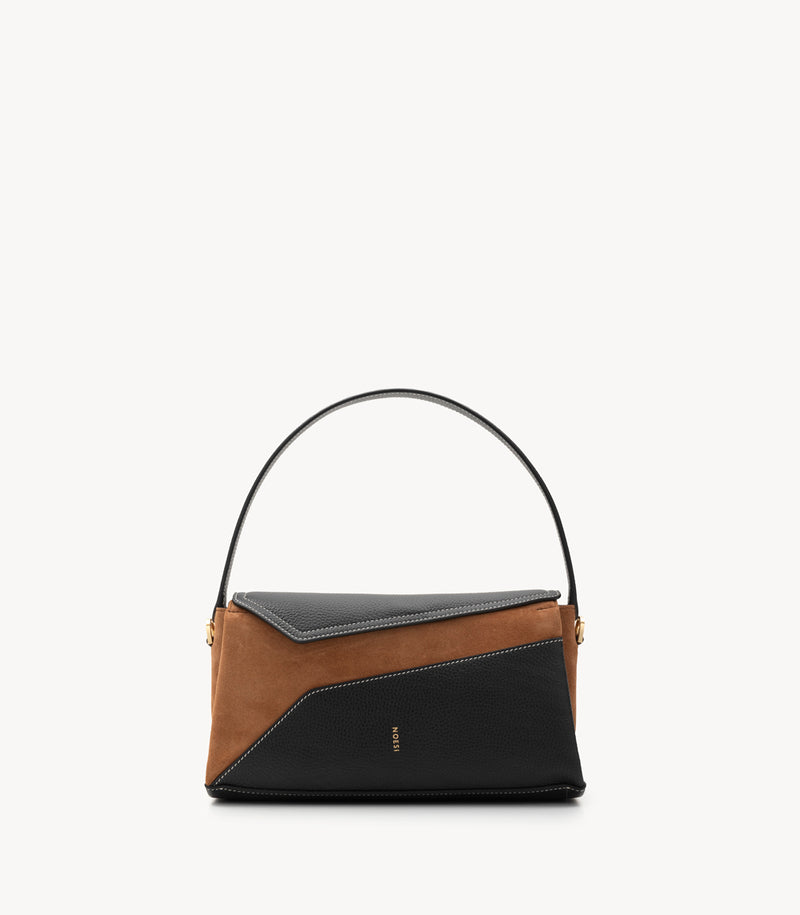 Alice - Dollaro Black & Suede Cognac