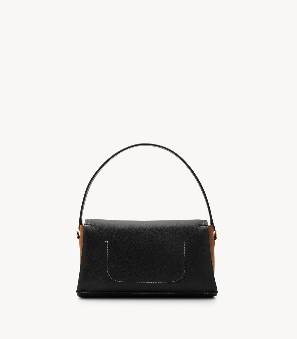 Alice - Dollaro Black & Suede Cognac