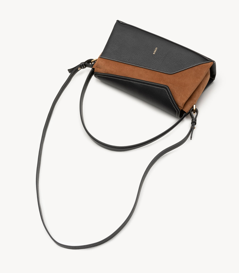 Alice - Dollaro Black & Suede Cognac