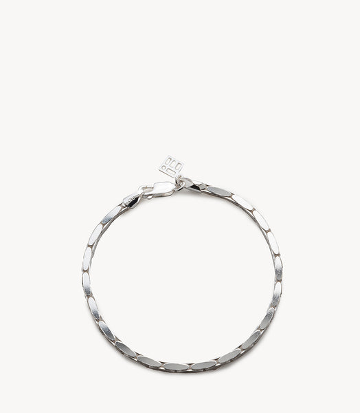 Flat Chain Bracelet Silver – Polished Chain Design | NOESI Milano