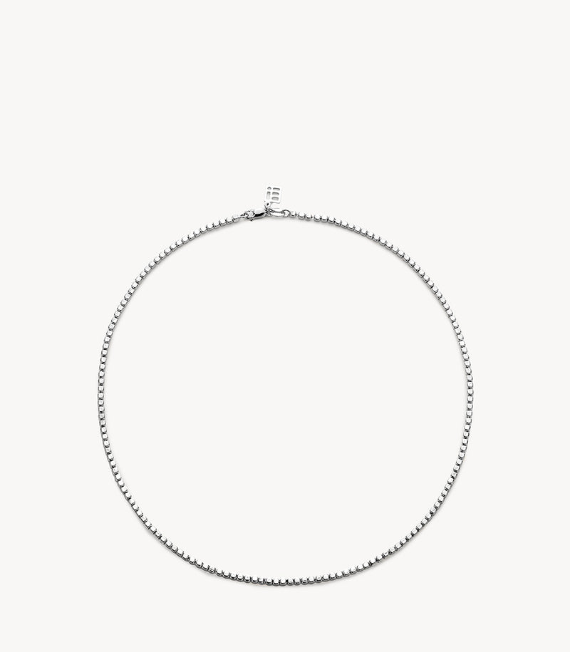 Collier chaîne carrée – plaqué argent