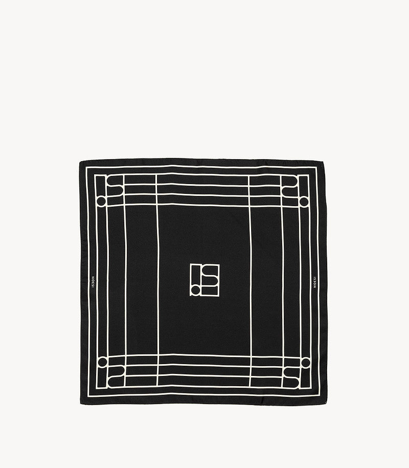 Foulard – Motif linéaire noir et ivoire