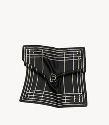 Foulard – Motivo Lineare Nero e Avorio
