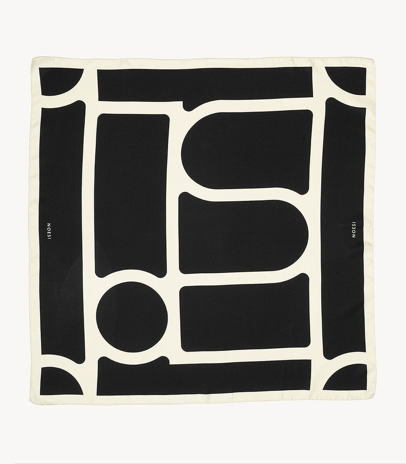 Foulard – Noir et ivoire avec motifs audacieux