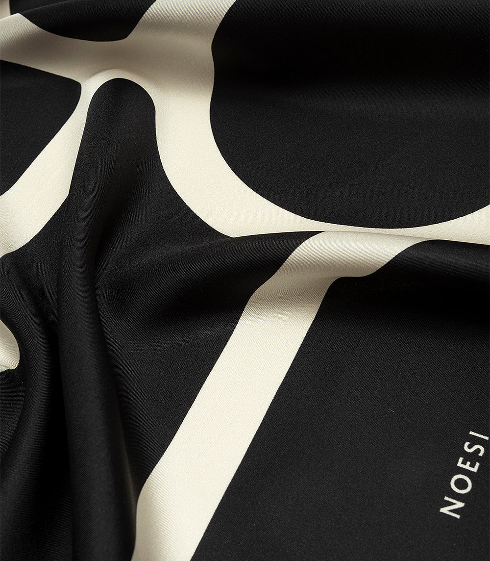 Foulard – Nero e Avorio Linee Bold