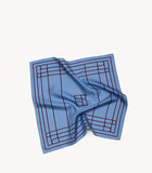 Foulard – Blu Chiaro e Bordeaux con Motivo Lineare