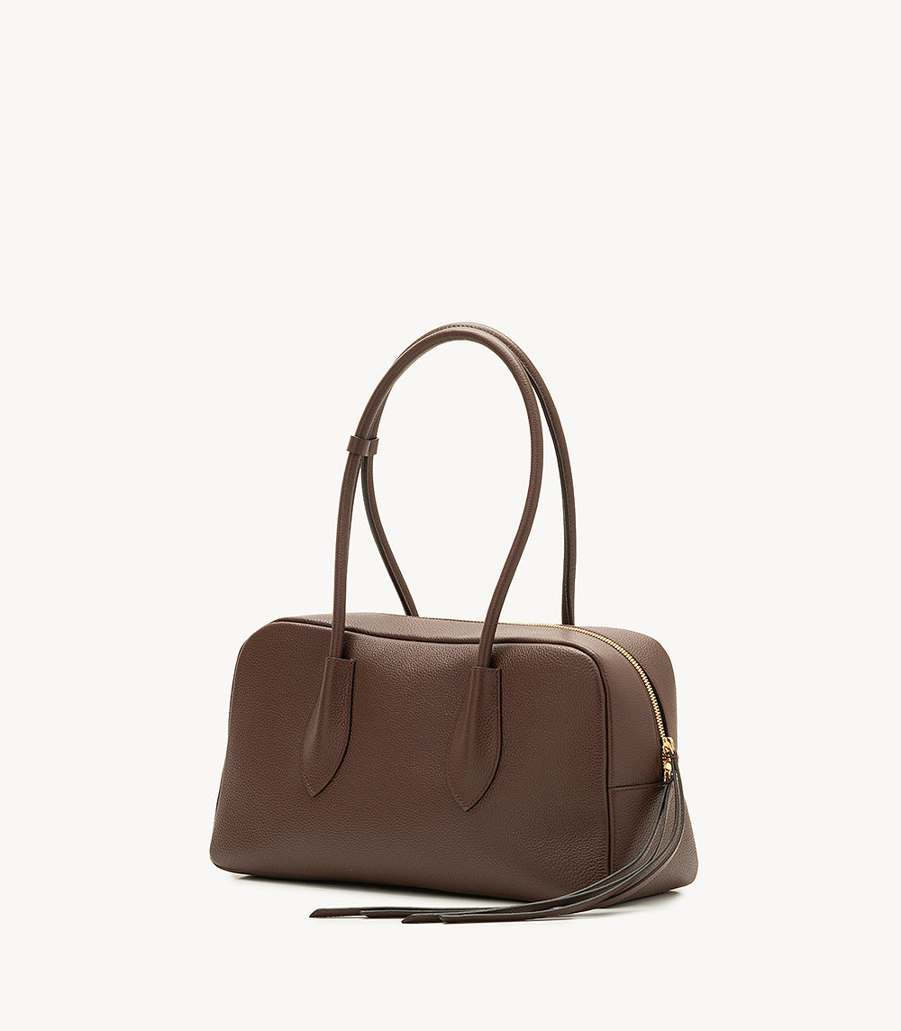 Betty Dollaro Cioco – Italian Pebbled Leather Handbag with Double